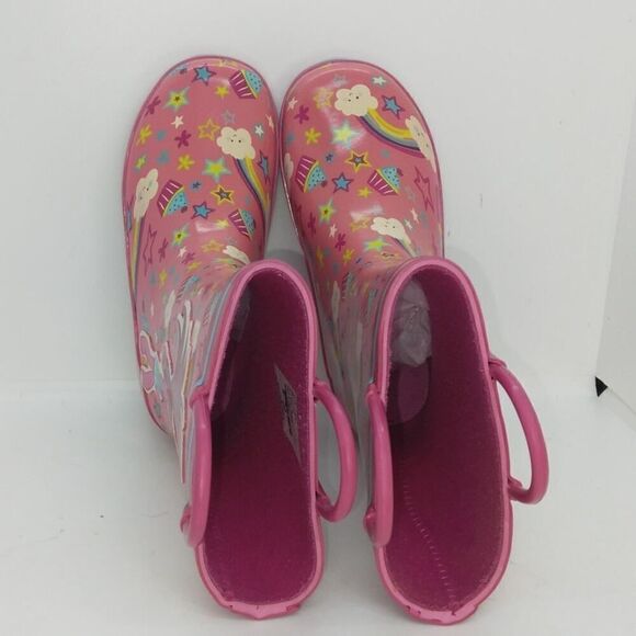 Trolls Poppy Girls Pre-owned Pink w/Graphics Waterproof Rain Boots - sz. 10 - Picture 4 of 7